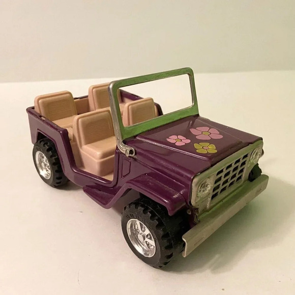 Vintage Buddy L Purple  Flower Power Jeep 6 Inch Long Toy Incomplete - Picture 12 of 14